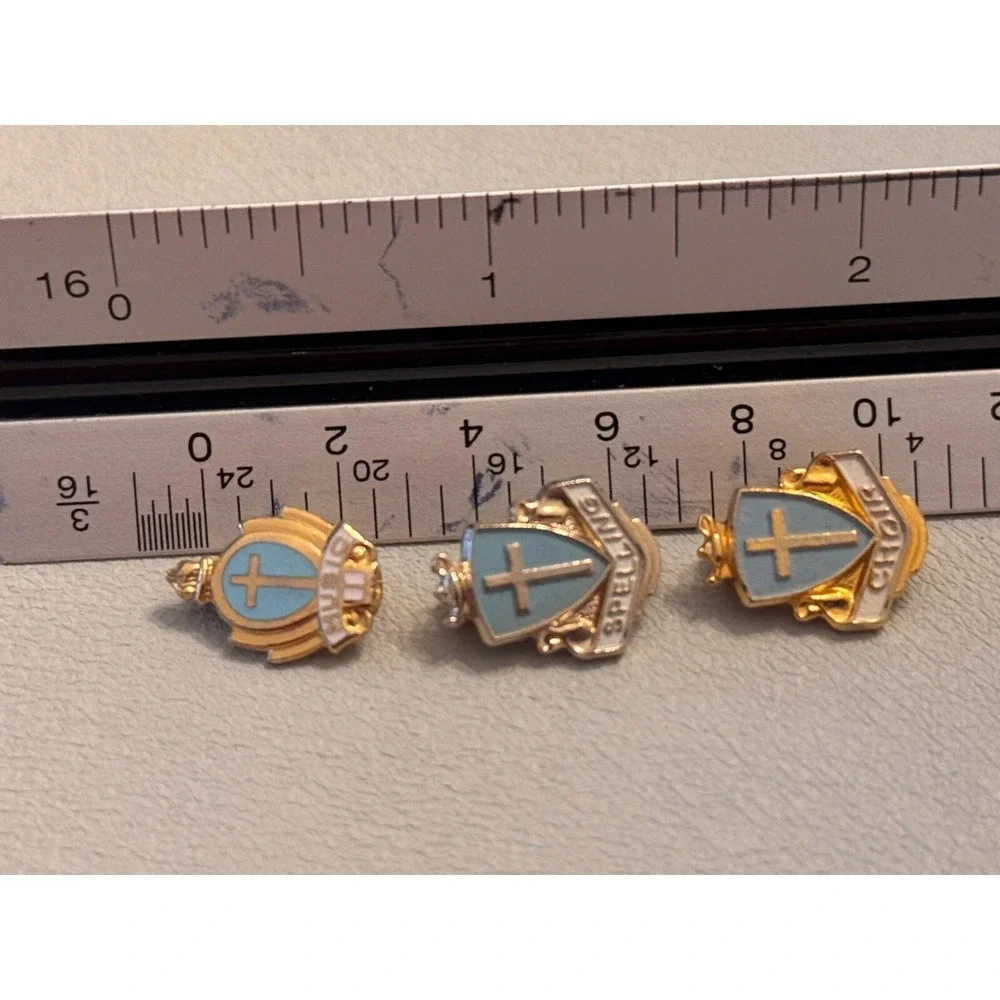 Catholic School Scholastic Lapel Pins Music‎ Choir Spelling Gold Tone